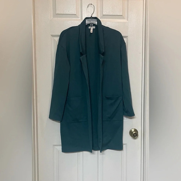 Leith Longline Teal Green Long Jacket Cardigan Size Small - Picture 1 of 11